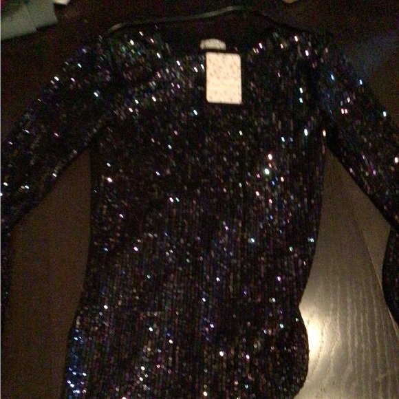 SALE Free People gold rush black sequin tee - Picture 2 of 7